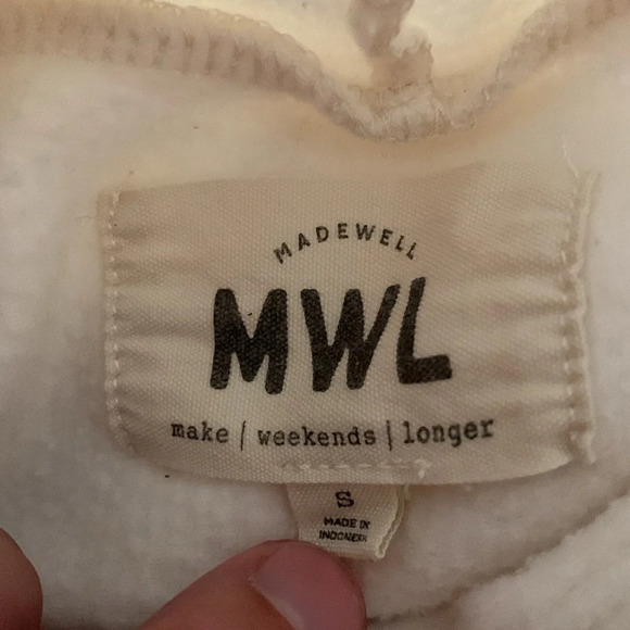 Madewell cropped cowl mock neck sweatshirt lounge wear athletic clean girl - Picture 6 of 6